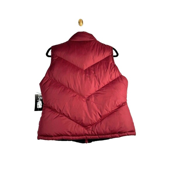 Big Chill Women's Chevron Quilted Puffer Vest W/Reversible Pockets Red Black - Picture 3 of 10